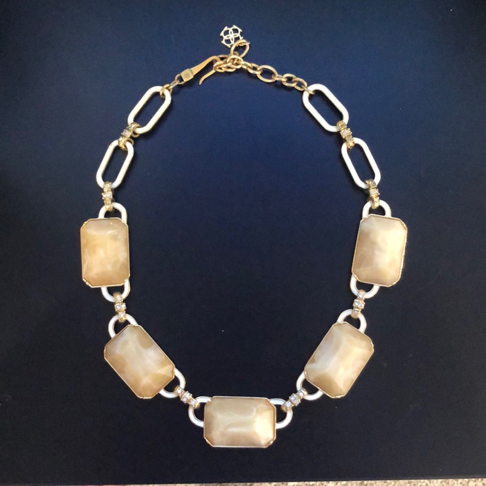 Tan White Statement Necklace